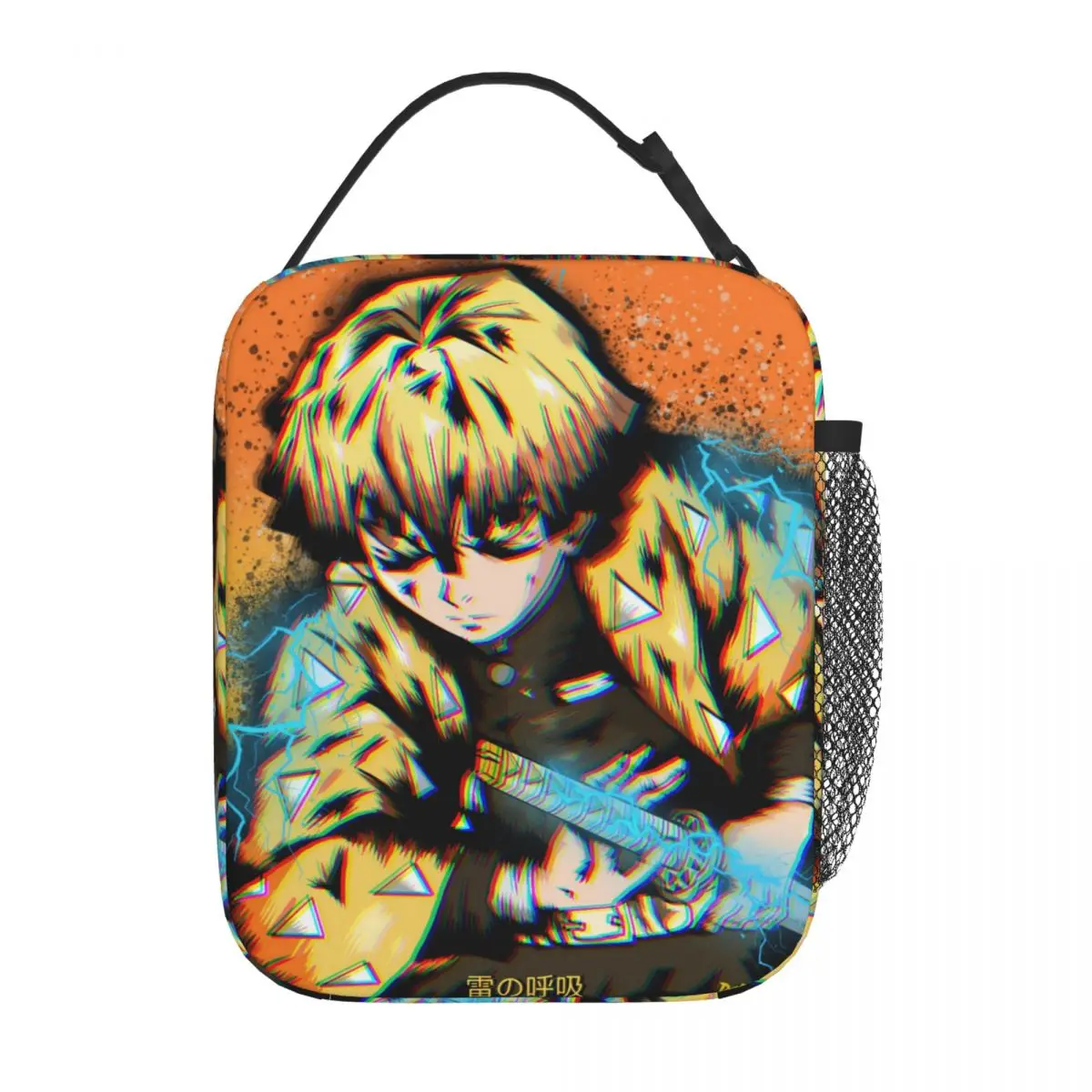 

Demon Slayer Zenitsu Merch Insulated Lunch Bag Anime Kimetsu no Yaiba Lunch Container Multifunction Thermal Cooler Bento Box