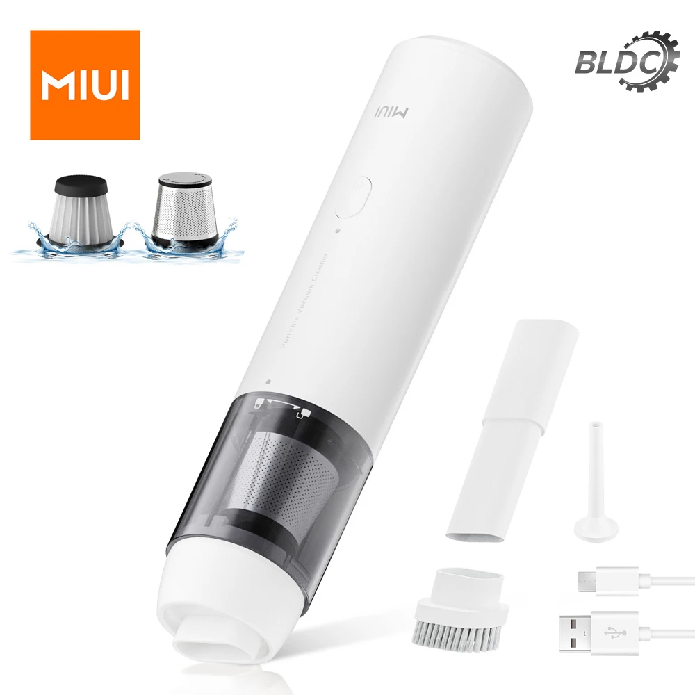Фото Бесщеточный беспроводной пылесос MIUI для ноутбуков и автомобилей, присосок и продувки, USB, 2 уровня сильного всасывания, портативный и портативный №1