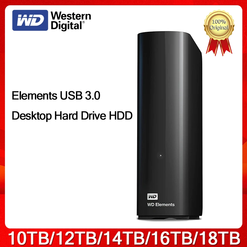 

Western Digital WD 10TB 12TB 14TB 16TB 18TB Elements Desktop Hard Drive External HDD USB 3.0 Compatible with PC Mac PS4 & Xbox