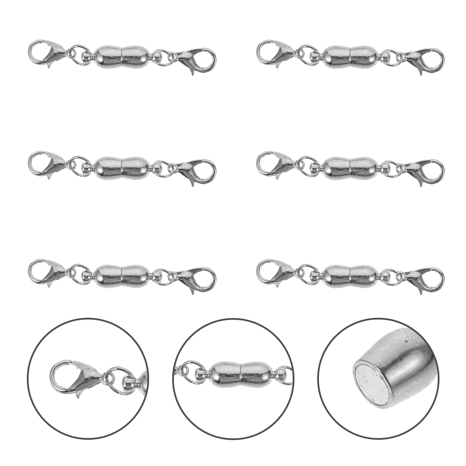 

6 Pcs Magnetic Necklace Jewelry Clasps Connection Buckle DIY Accessories Repair Fastener Hook Connector Bracelet Fasteners