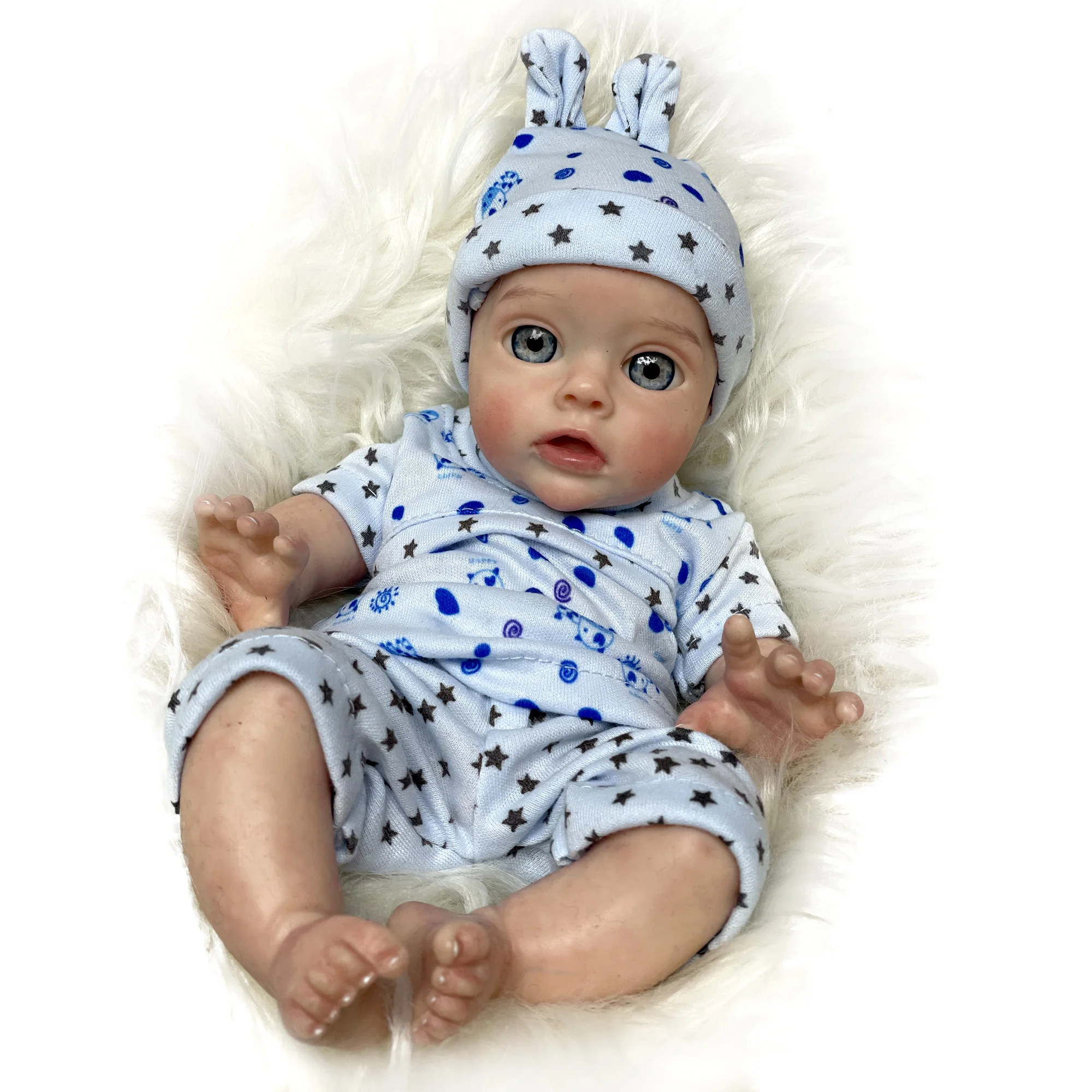 Anjo Doll 12 Inch Full Body Silicone Reborn  Baby Doll Painted Realistic Bebe Reborn Doll Free Shipping Items Bebê Reborn