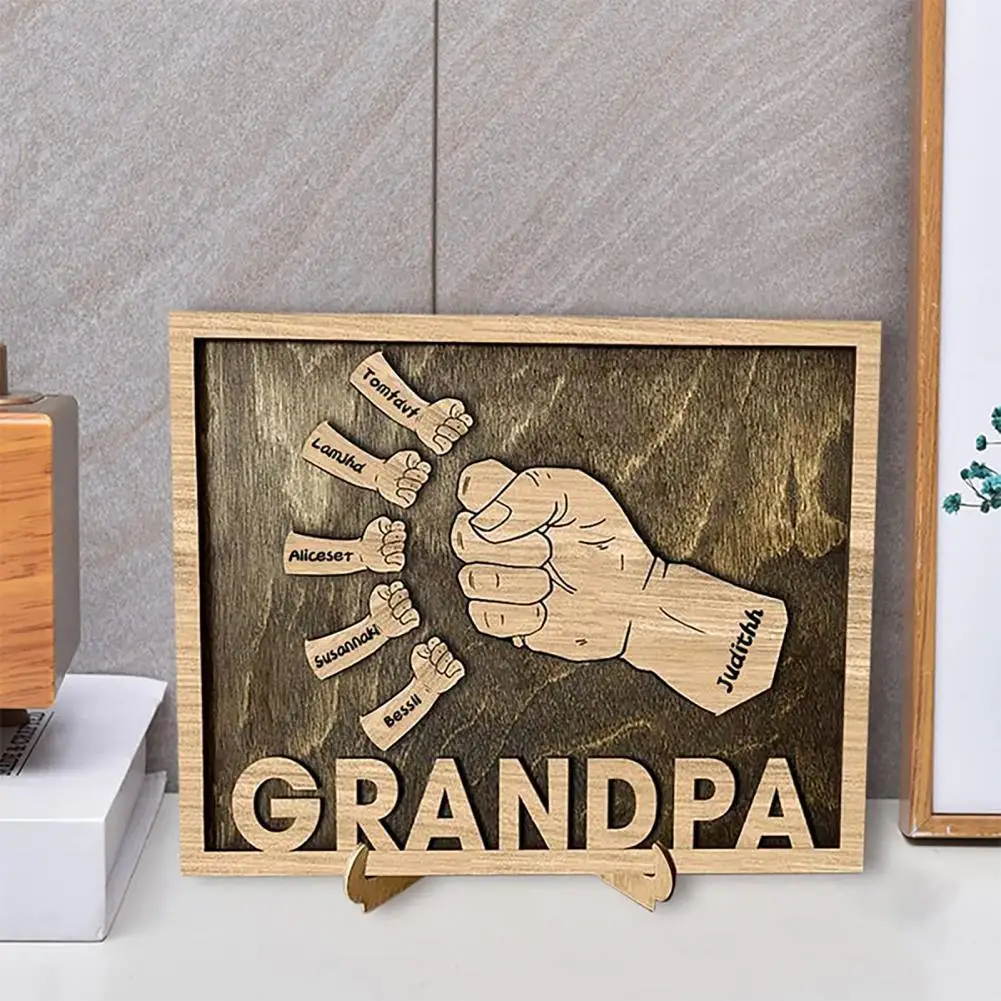 

Wood Sign Engraved Encouraging Cartoon Pattern Delicate Motivational Dad Desk Sign Holiday Supplies