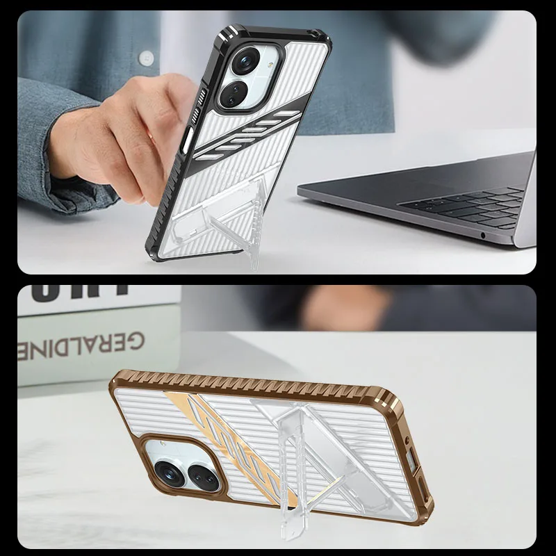 KEYSION противоударный чехол с подушкой безопасности для Redmi 13C 4G 5G прозрачный ПК +