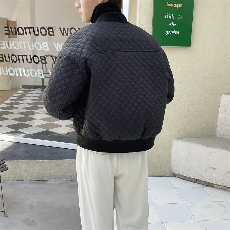 Winter Jacket Men Warm Fashion 3-color Casual Thickened Plaid Short Coat Men Korean Slim Fit Thick Down Jacket Mens Parker M-3XL