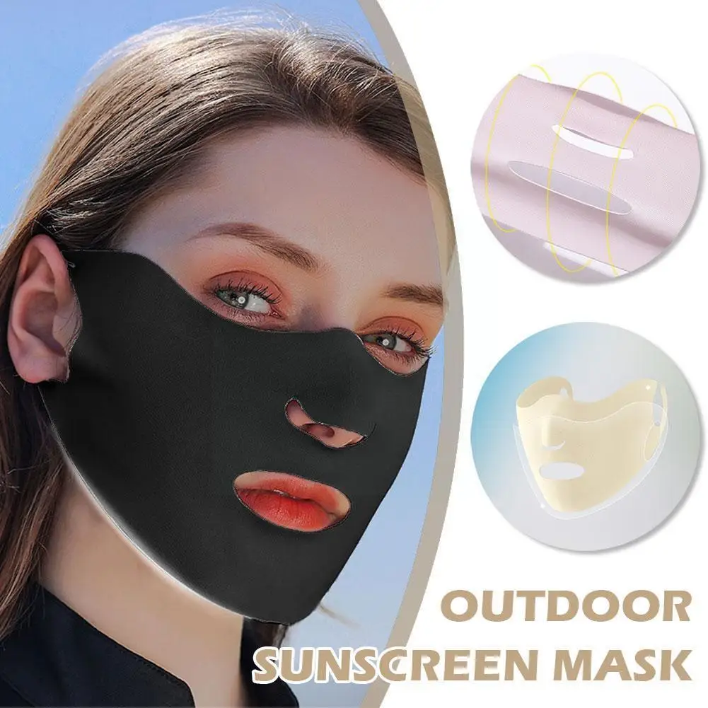 

Summer Outdoor Golf Reusable Ice Silk Face-modified Hole Sunscreen Outdoor Three-dimensional Sports Nose O2p7