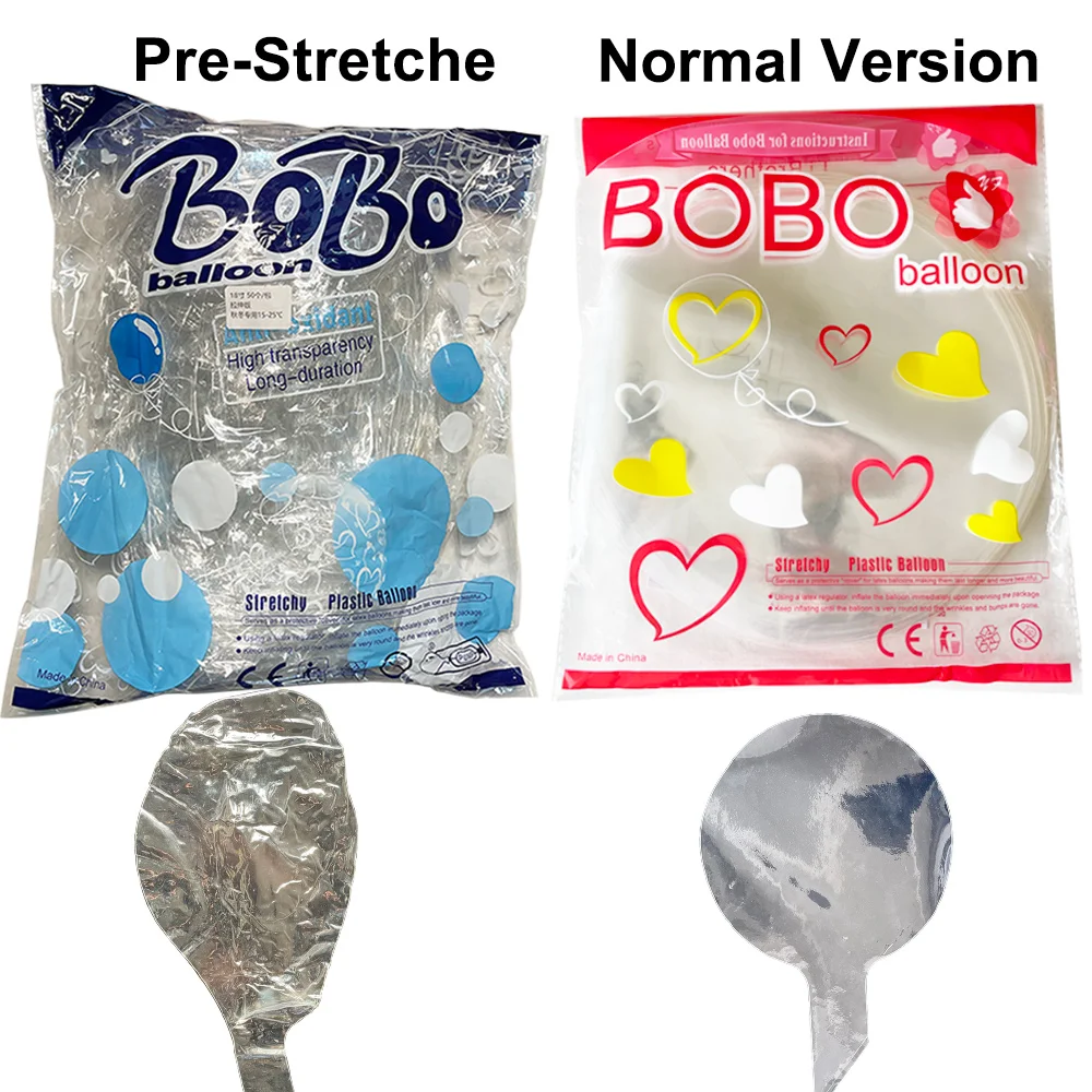 

10-50pcs Bobo Balloon Pre-Stretched or Normal Version Transparent Clear Bubble Ballon Wedding Birthday LED Party Supplies Decor