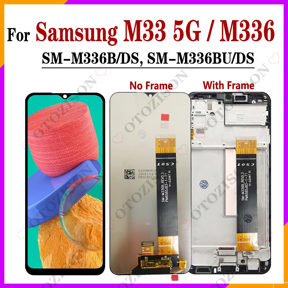 6 6-дюймовый ЖК-экран для SAMSUNG Galaxy M33 5G M336B с рамкой SM-M336B/DS M336 сенсорным датчиком и