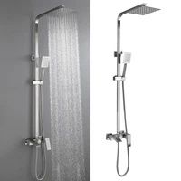 304 stailess steel shower faucet in wall 8 stainless steel rainfall bath shower set swivel bath spout bathroom shower column