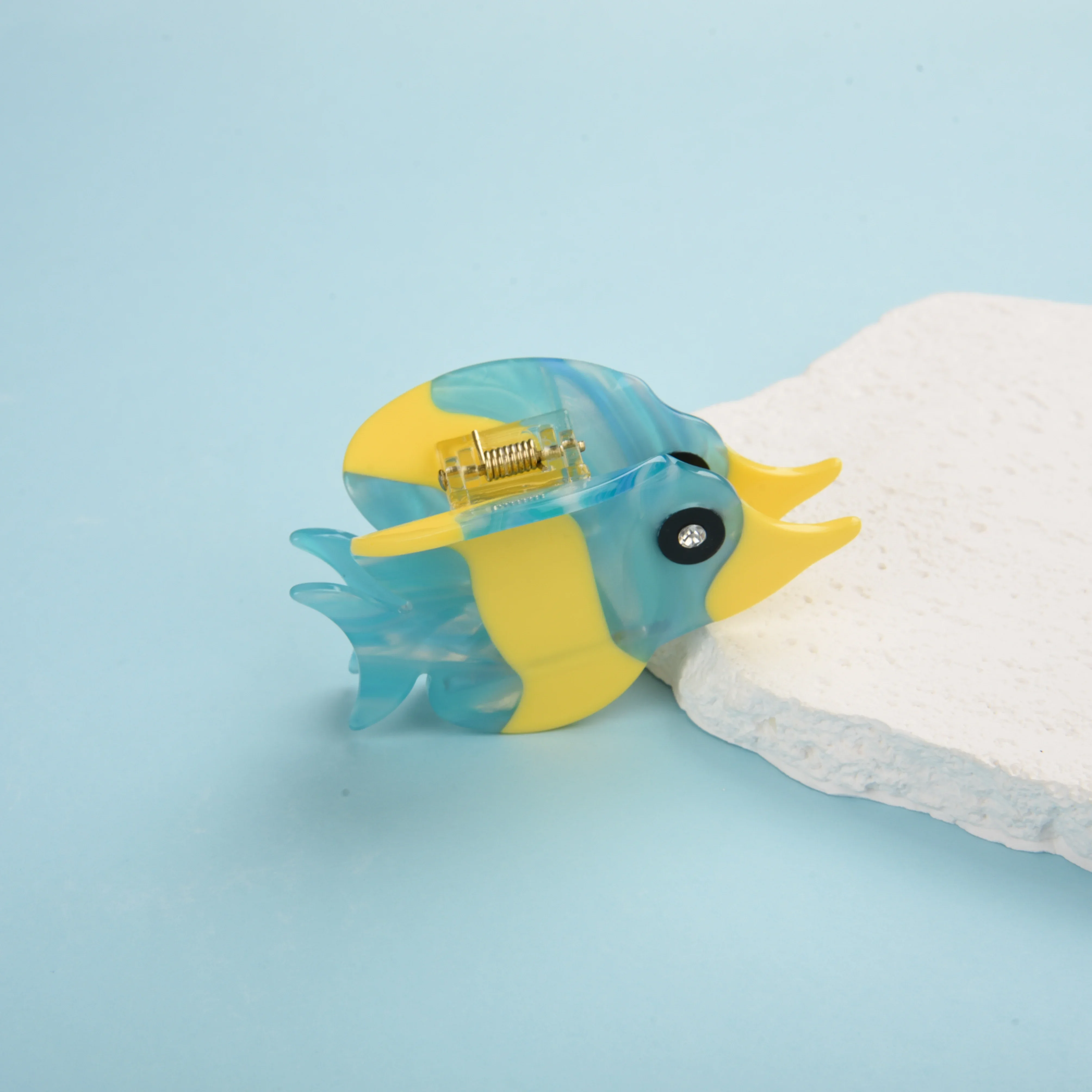 Женская заколка для волос YHJ экологически чистая из ацетата синей рыбы цвет