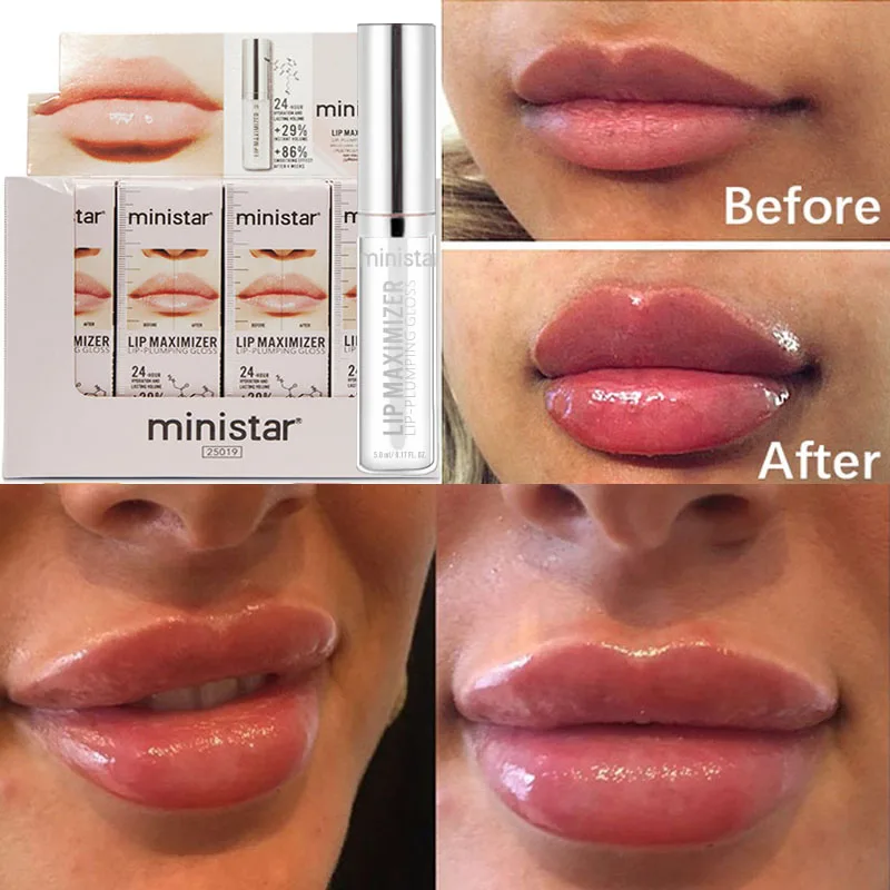 

Instant Lip Volumizing Serum for Lip Volumizer Moisturizing Enhancement Lip Reduce Fine Lip Lines Ginger Plumper Gloss Oil