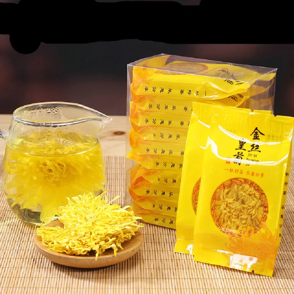

A Box Flower Tea Chrysanthemum Tea Gold Silk Royal Super Premium Tongxiang Chrysanthemum Tea Leaves Fire Healthy Food 10bags/Box