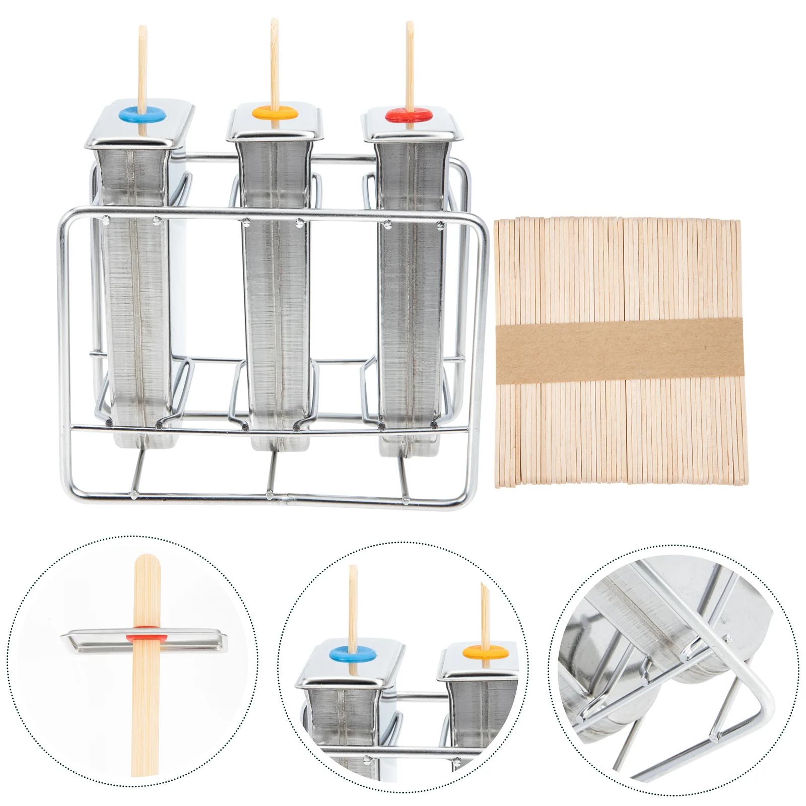 

Ice Popsicle Mold Moldsmaker Cream Mould Stainless Steel Lolly Diy Tray Makers Stick Holder Metal Freeze Commercial Pops