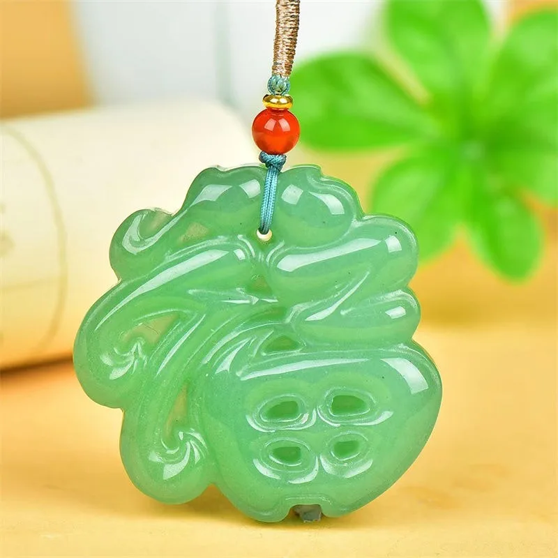 Зеленый нефритовый кулон благословение каждый год нефритовые кулоны для мужчин