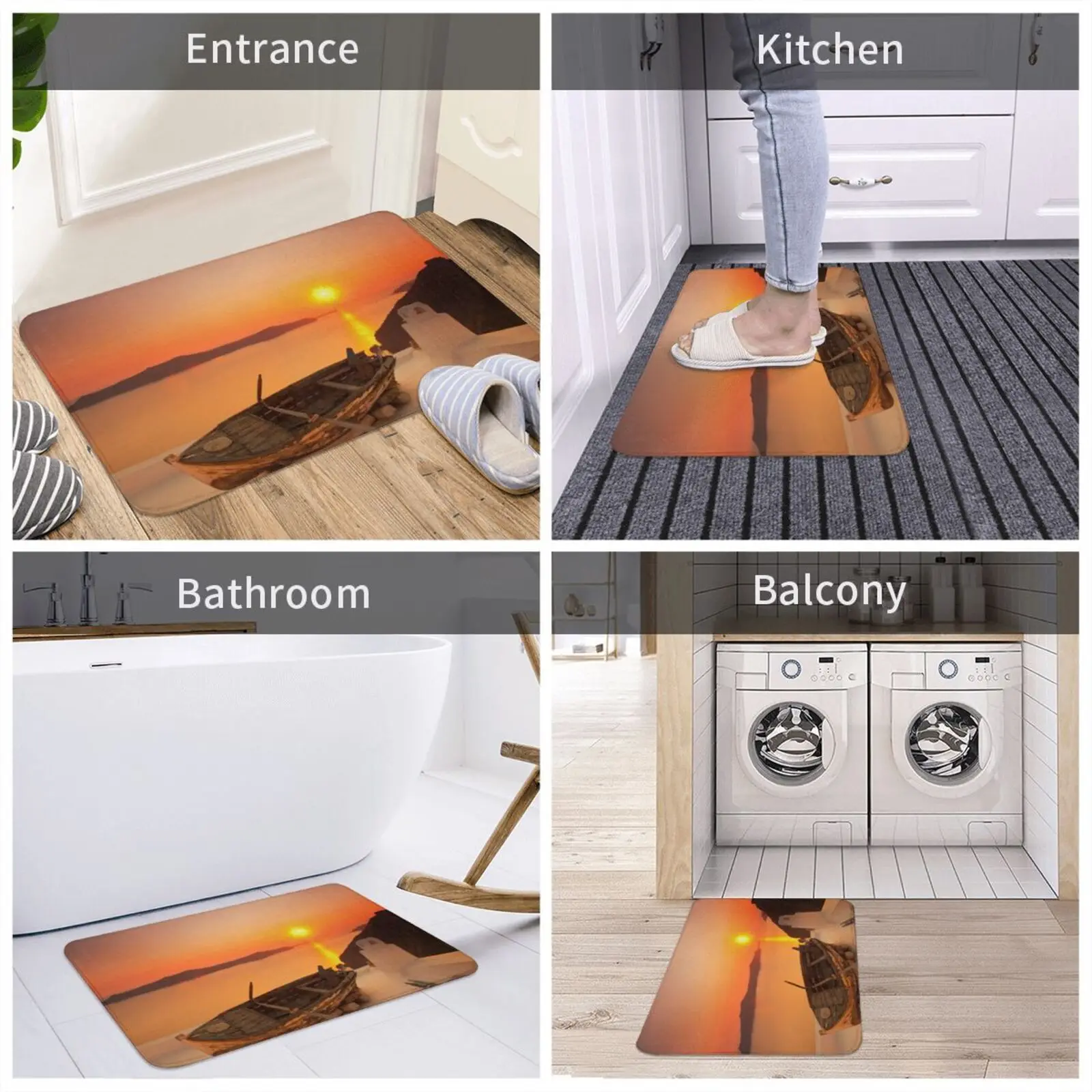 Коврик для прихожей С закатом Тира нескользящий мягкий коврик поглощения воды на