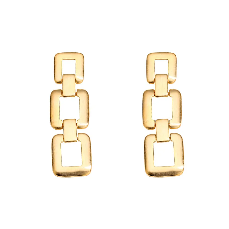 

Женские супердлинные супер большие темпераментные Геометрические Квадратные серьги с золотым и серебряным покрытием