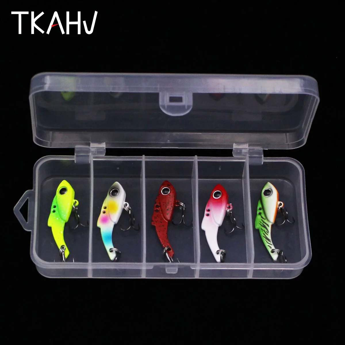 

TKAHV 5 PCs/kit 5g VIB Fishing Lure Cicada Metal Spoon Artificial Trout Hard Bait Treble Hook Jigging Carp Pike Swimbait Tackle