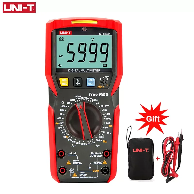 

UNI-T UT89X UT89XD Professional Digital Multimeter True RMS NCV 20A Current AC DC Voltmeter Capacitance Resistance Tester