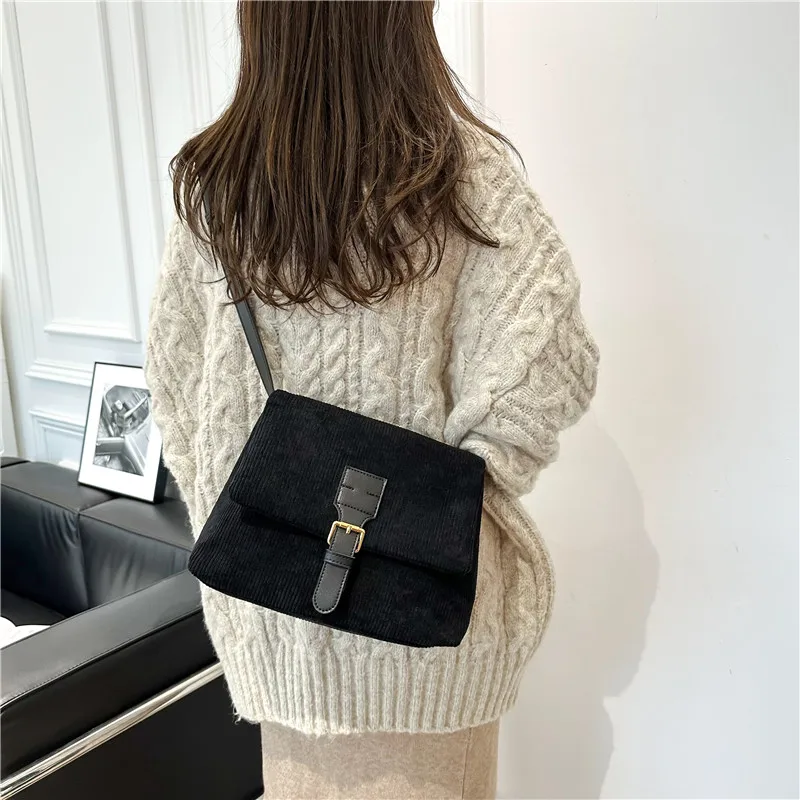 Женская Вельветовая сумка через плечо в стиле ретро