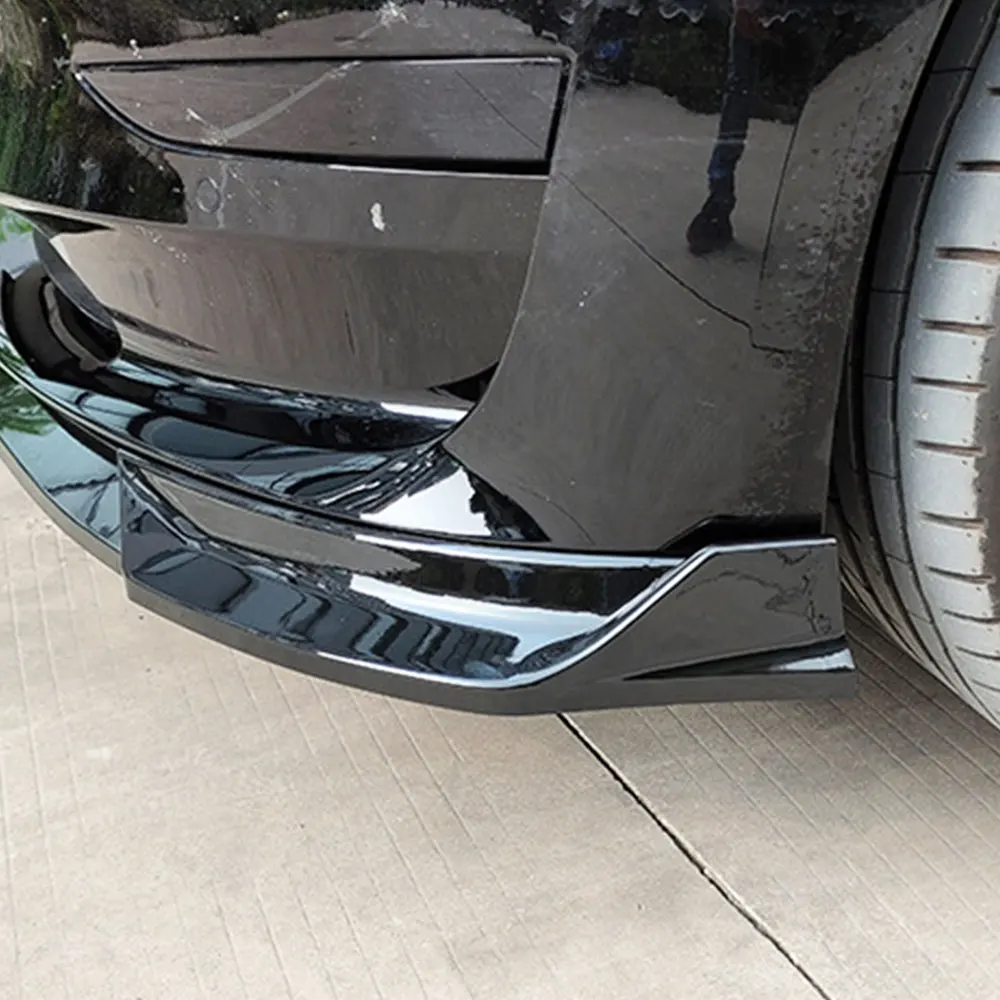 Фото Защита переднего бампера для Tesla Model 3 2017-2023, сплиттер-диффузор, автомобильные аксессуары, АБС-пластик, карбон №5