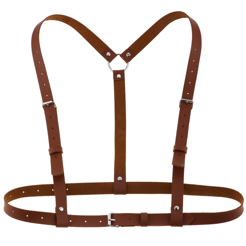 

Simple Wide Leather Waist Belt For Women Punk Gothic Body Bondage Sexy Chest Harness Belt Bra Cage Harajuku Suspenders