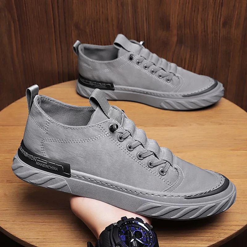 

Мужские туфли, новинка 2022, Корейская версия, повседневные туфли из ледяного шелка, осенняя дышащая обувь для скейтборда, парусиновая Мужская модная обувь