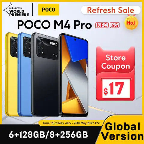 4g-смартфон POCO M4 Pro, глобальная версия, 6 + 128/8 + 256 ГБ, NFC, Helio G96, 8 ядер, 90 Гц, 33 Вт, камера 64 мп