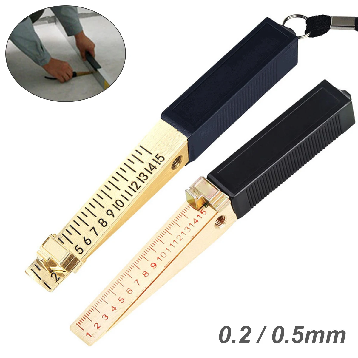 

0.2/0.5mm Precision Wedge Shaped Vernier Feeler Gauge Inspection Flatness Measuring Tool for House Engineering