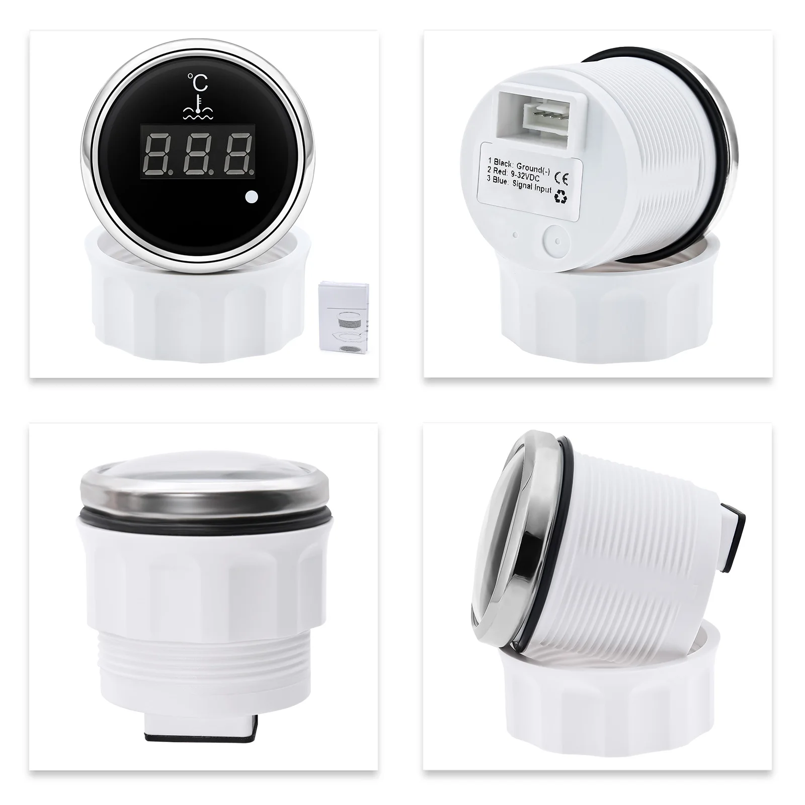 2'❒ мм датчик температуры воды с красной светодиодной подсветкой 0 ~ 120 Celsuis