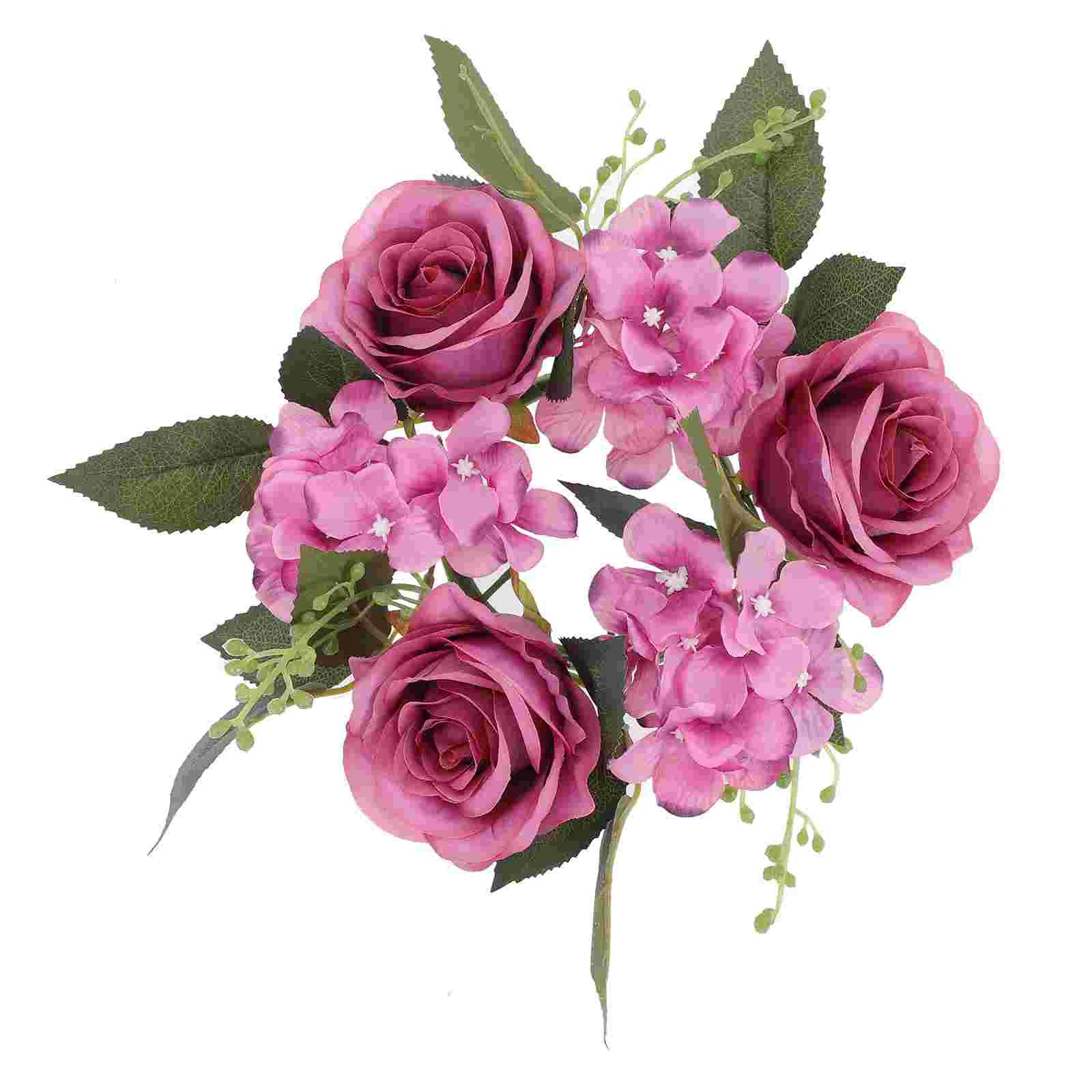 

Wreath Flower Garland Artificial Wedding Decor Simulation Rose Fake Wreaths Flowersfestival Decorationsspring Christmas Rings