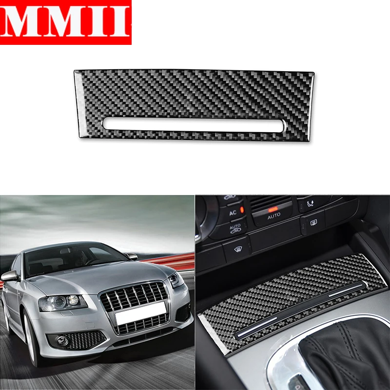 

Car Center Control Storage Box Panel Interior Trim Cover Real Carbon Fiber Sticker Car Accessories For Audi A3 S3 8P 2006 2007