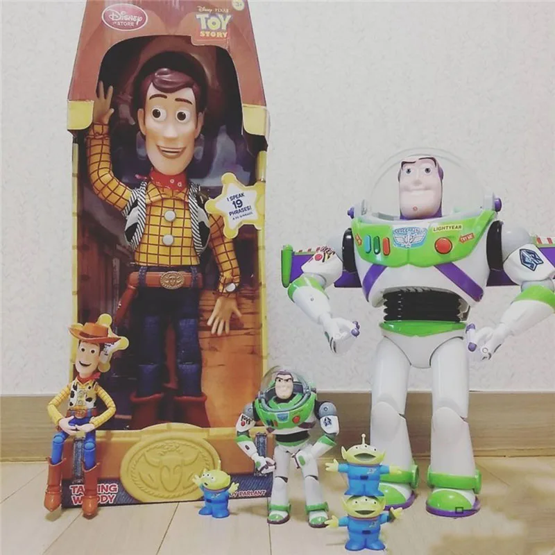 Woody Buzz Lightyear Slinky Dog Figure Talking Dolls Pvc Action Figurine Collections Children Gift Toys