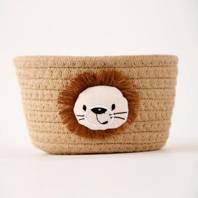 

Simple Cotton Rope Storage Box Porch Sorting Basket Miscellaneous Items Home Animal Weaving Desktop Storage Box