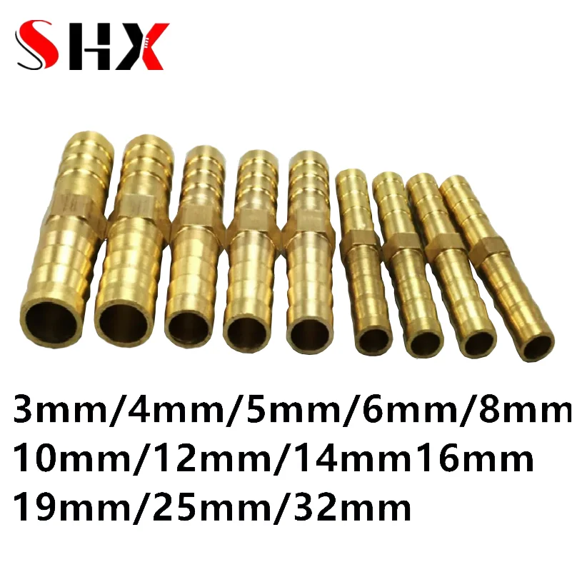 

Латунный прямой фитинг для шланга, равный штуцер, соединительный соединитель для водопроводной трубы, газовый медный соединительный адаптер 3, 4, 5, 6, 8, 10, 12, 14, 16, 19, 25 мм