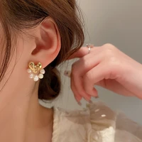 freshwater pearl heart dangle earring for women silver party cute temperament drop earrings 2022 trendy girl jewelry