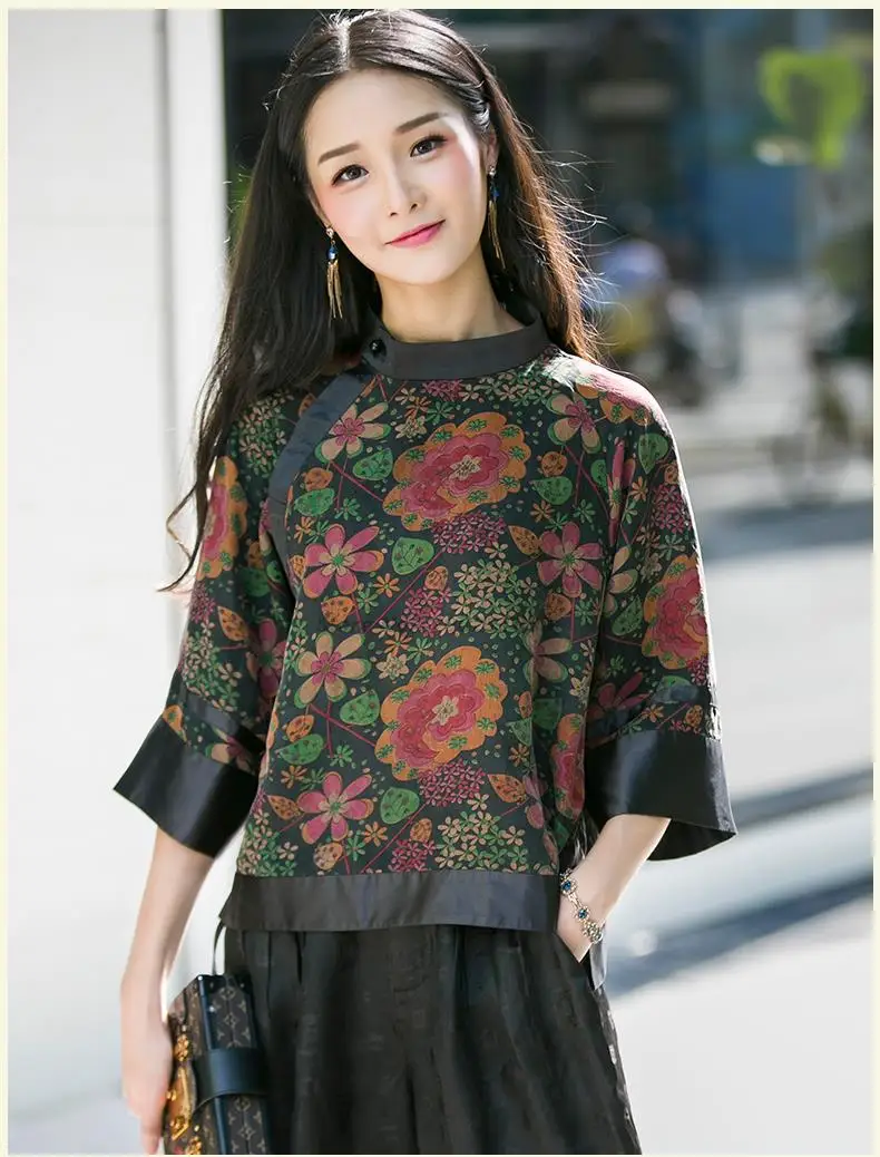 

2022 traditional chinese clothes for women chiffon blouse shirt vintage blouse female hanfu cheongsam tops chinese qipao