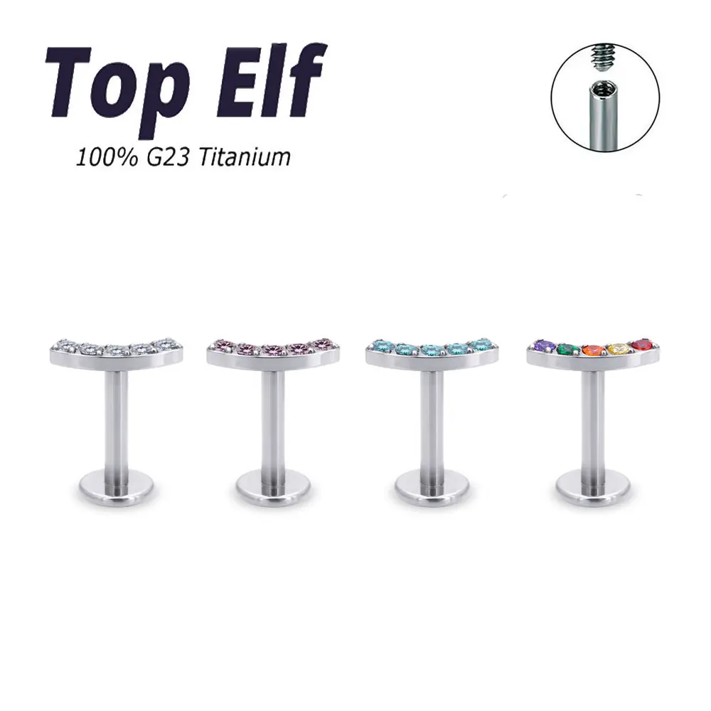 

Wholesale G23 ASTM F136 Titanium Labret Lip Stud Piercing 16g Small Earring For Women Body Jewelry