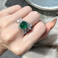 luxury womens ring vintage green cubic zirconia wedding anniversary rings female elegant accessories statement jewelry