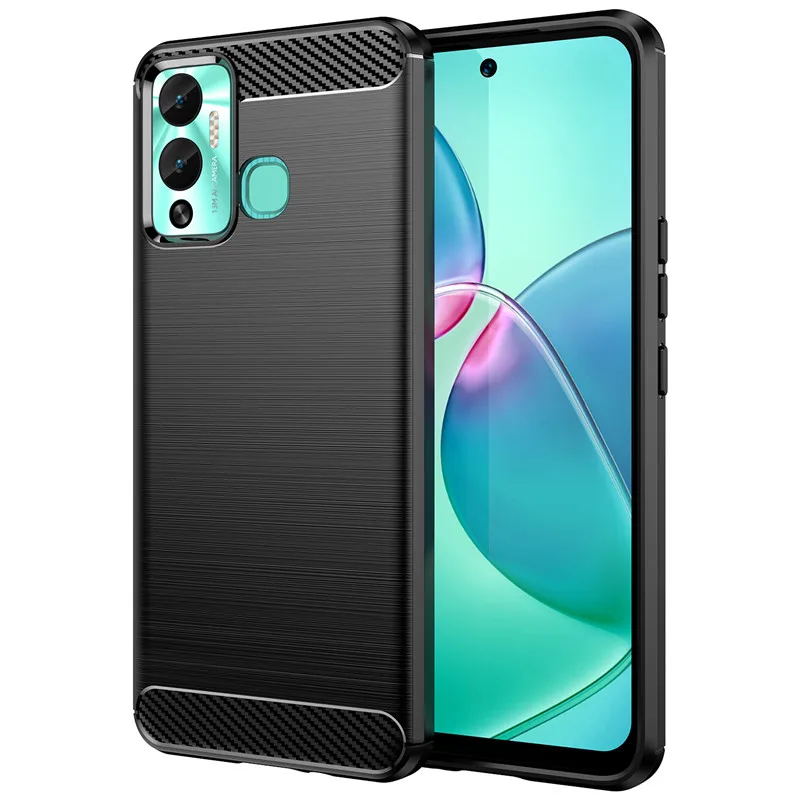 

Carbon fiber Cover For Infinix Hot 12 Play Shockproof Matte Phone Case for Infinix hot 12 play NFC Bumper Silicone Case