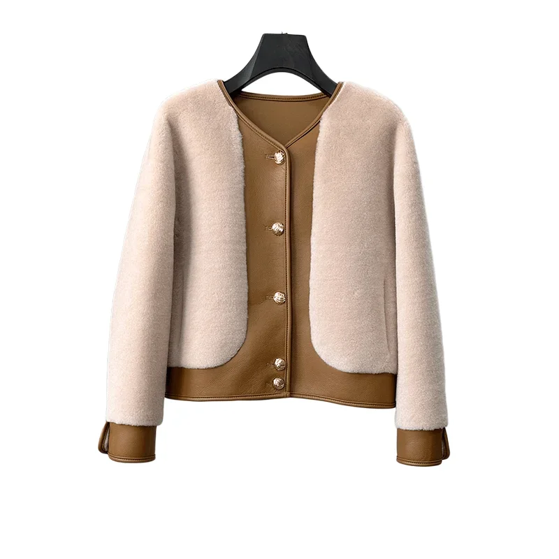 PUDI женская дизайнерская мягкая куртка из натуральной шерсти с мехом