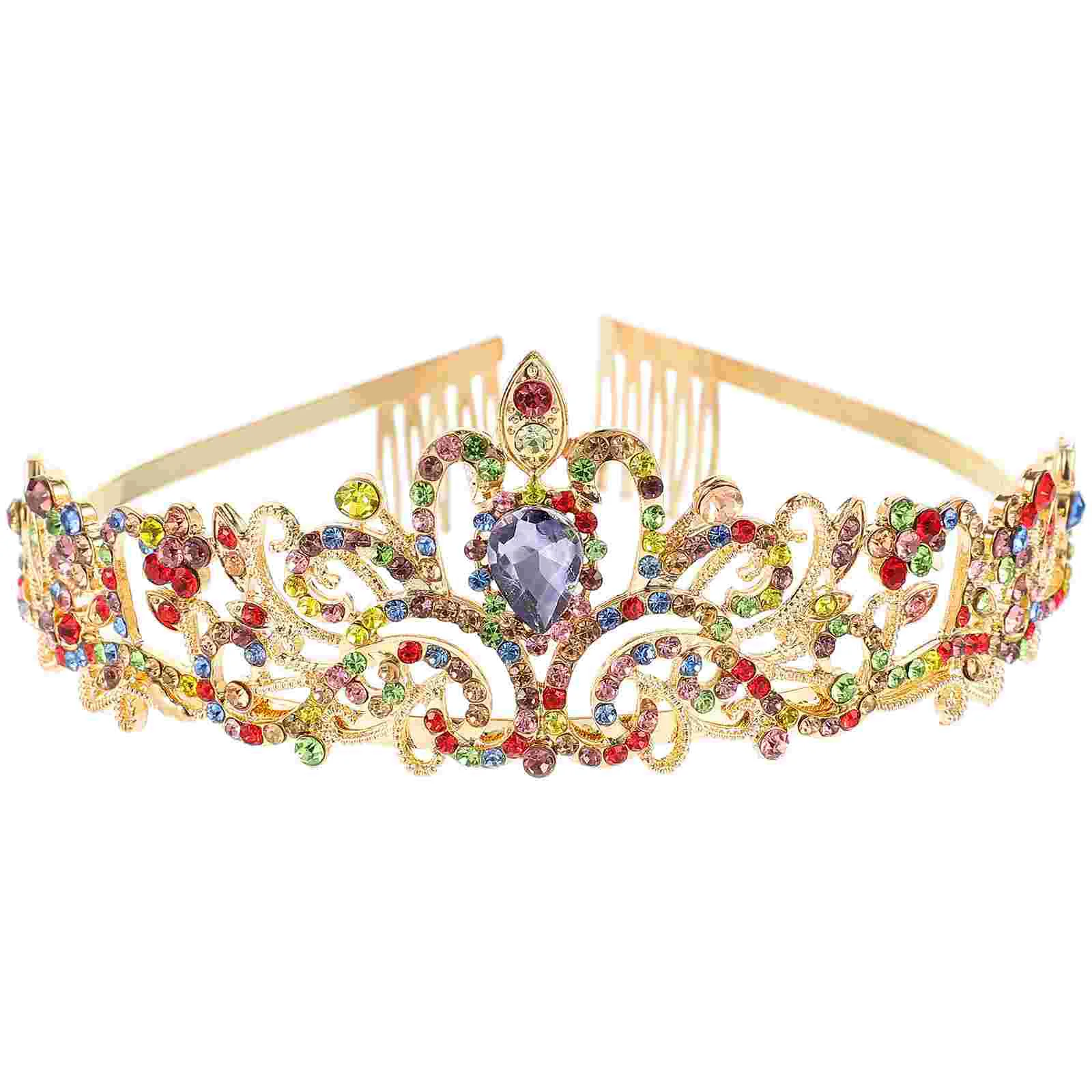 

Alloy Rhinestone Crown Decor Bride Elegant Crown Headdress Delicate Crown