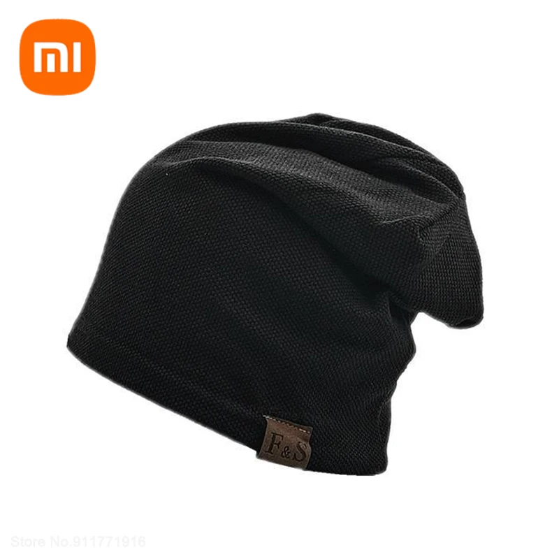 

Вязаная зимняя шапка Xiaomi унисекс для женщин и мужчин, повседневные облегающие шапки, однотонная Повседневная мешковатая шапка в стиле хип-х...