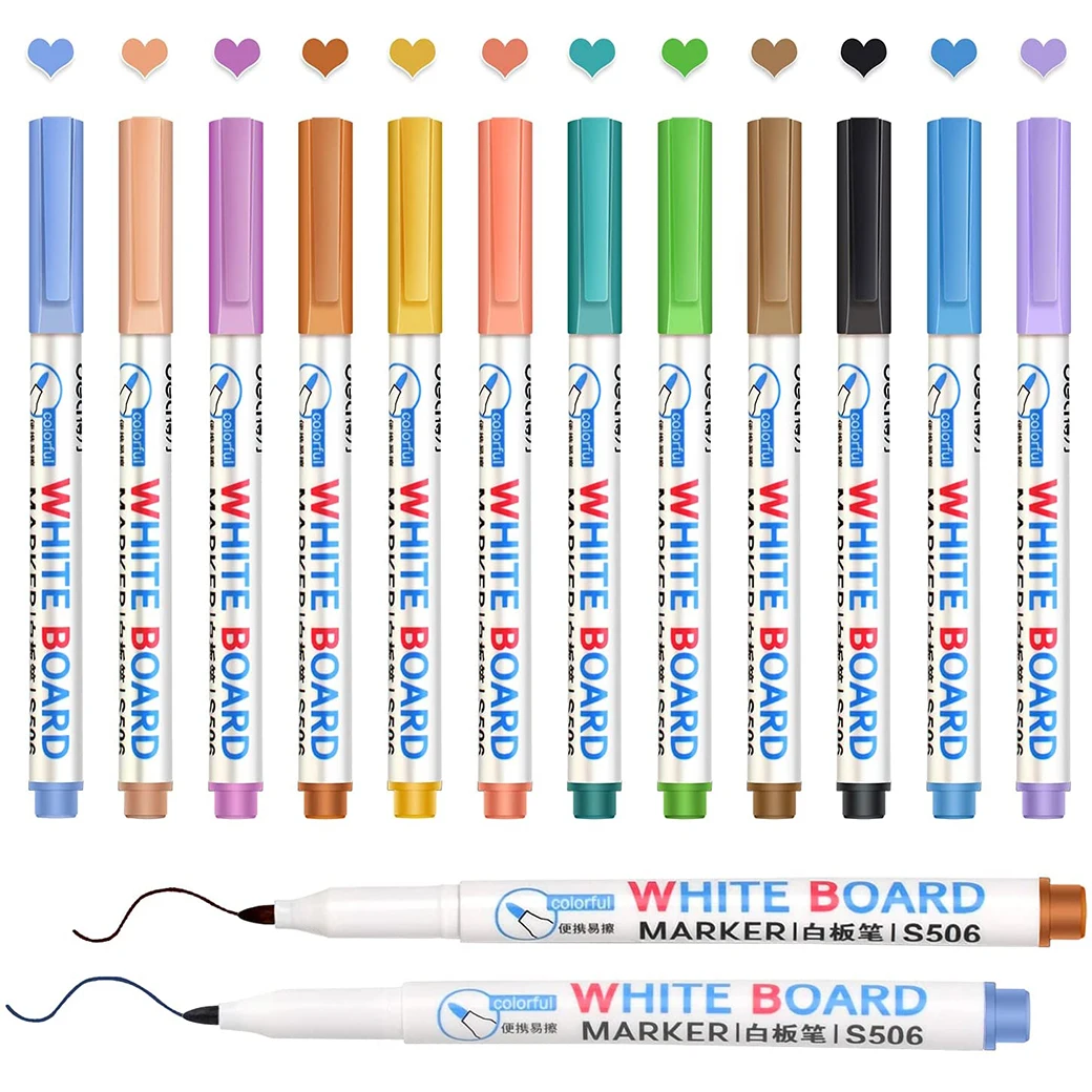 

Dry Erase Markers 12 Colors Whiteboard Markers Fine Point Dry Wet Erase Markers Perfect for Writing on Whiteboards for School