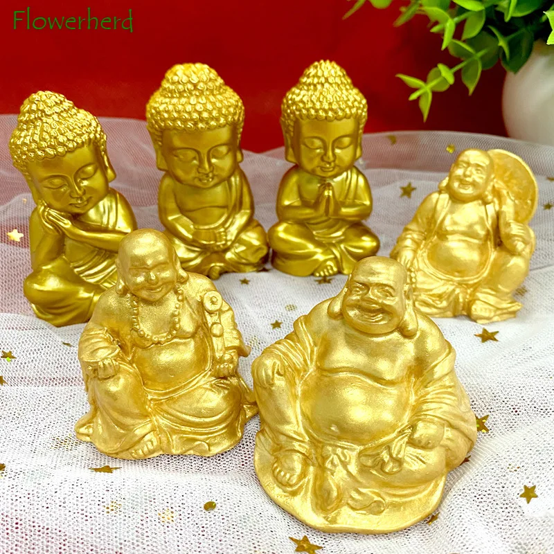 

Buddha Statue Scented Candle Silicone Mold 3d Maitreya Buddha Aromatherapy Soap Epoxy Decoration Plaster Mold Resin Molds
