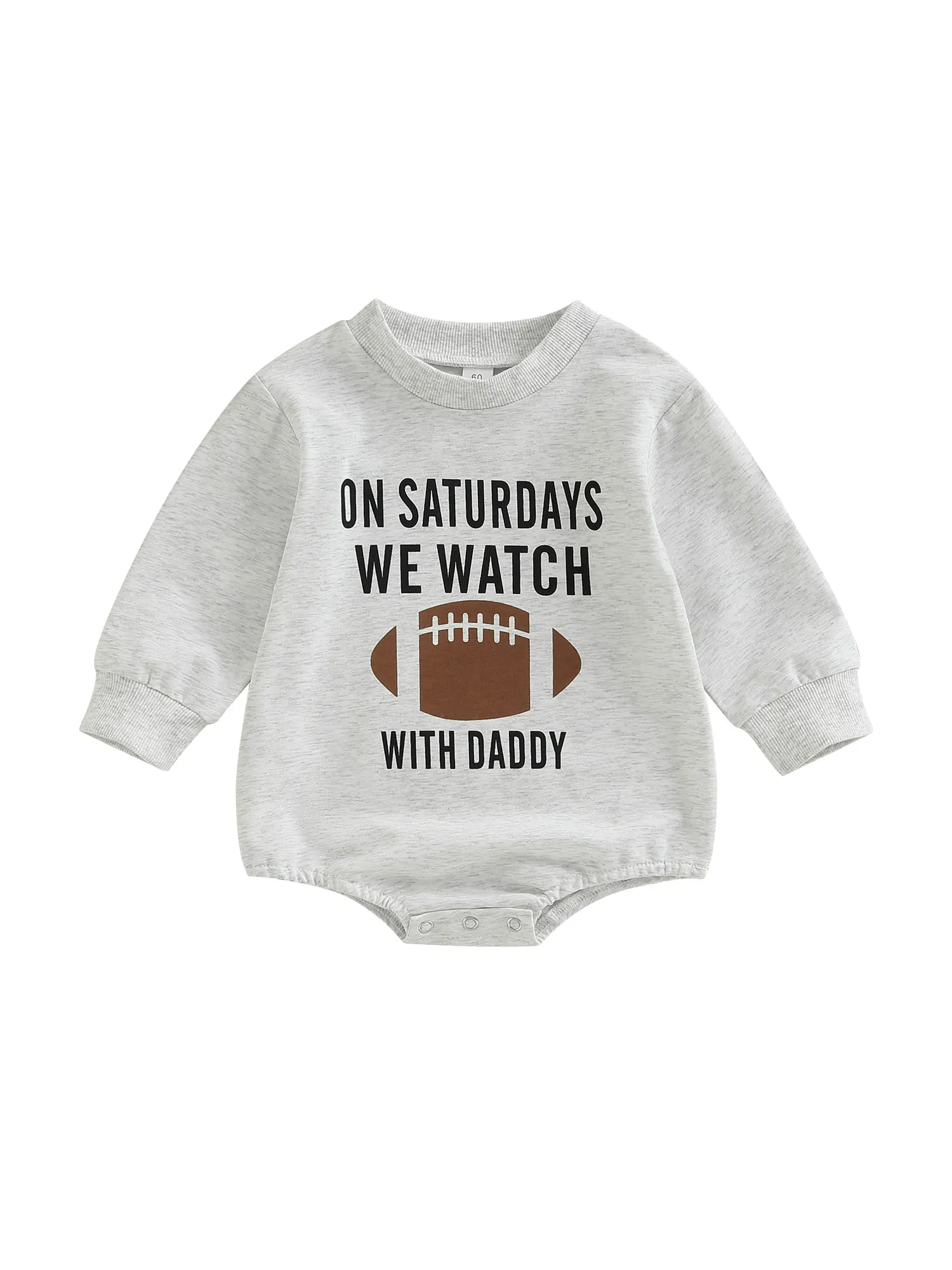 

Комбинезон с круглым вырезом, длинным рукавом и надписью для мальчиков и девочек