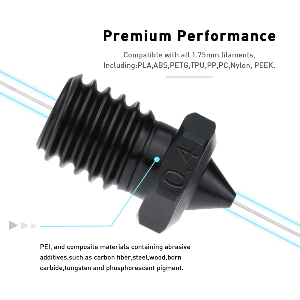 

New E3D V6 High Flow CHT Hardened Steel Nozzle High Speeding Printting 500° Three-eyes Clone Nozzles Fit Voron E3DV6 3D Printer