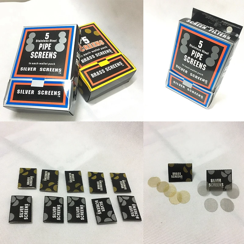 

500pcs/box Pipe Screens Brass Color Silver Color for Tobacco Water Pipe Hookah Shisha Smoke Pipe Herb Grinder Glass Pipe