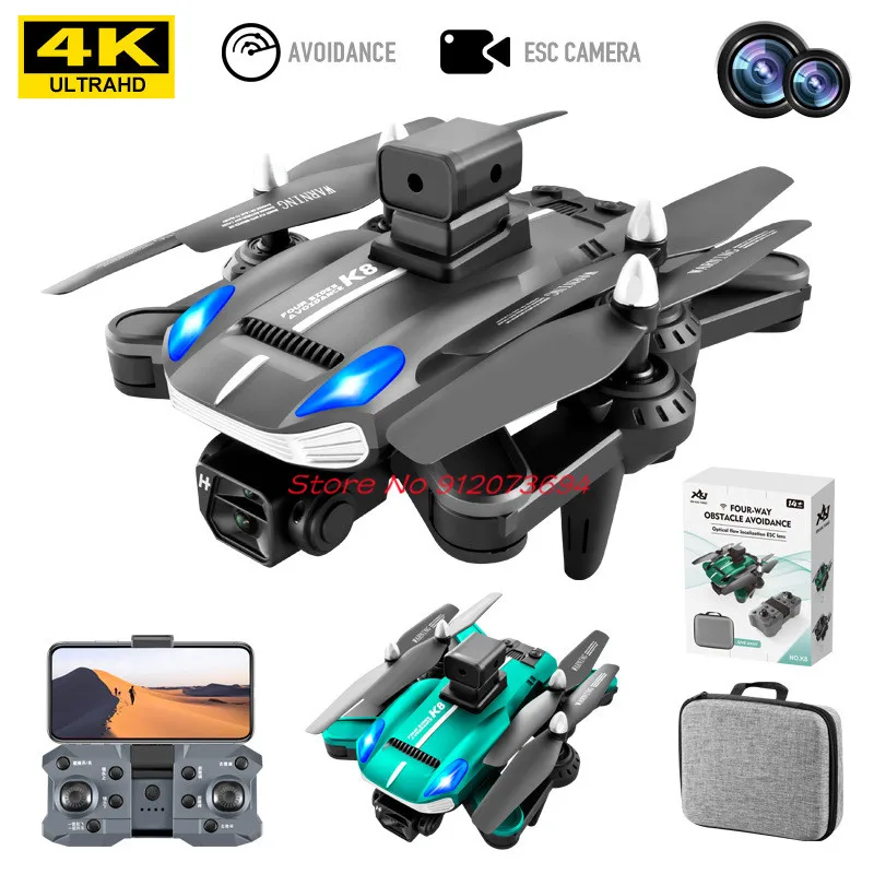 4K ESC Dual Camera Optical Flow Positioning WIFI FPV RC Drone 2.4G Four-Way Obstacle Avoidance APP Control RC Quadcopter Kid Toy