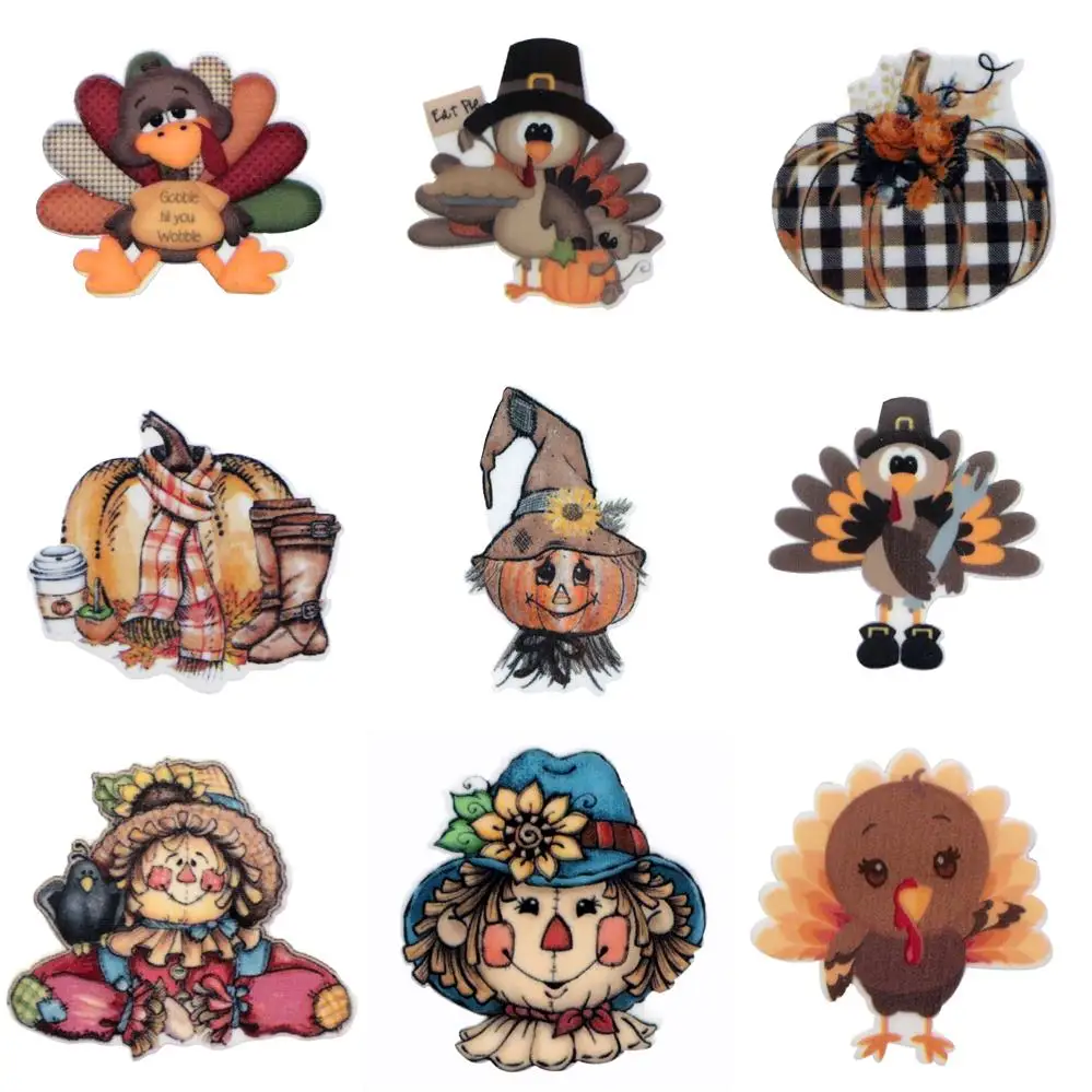 

Пугало, день индейки, резиновый плоский задник для волос, банты, индивидуальный дизайн, поделки, кабошон для телефона своими руками