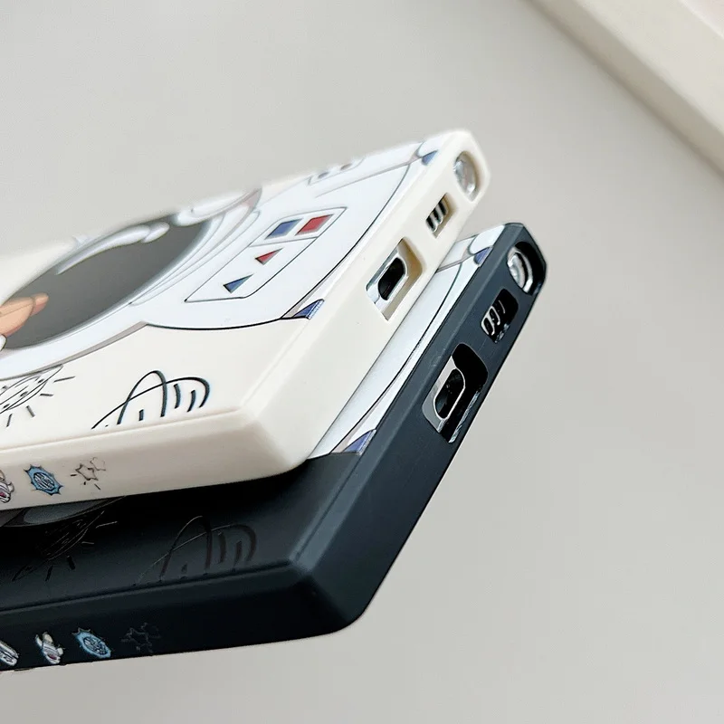 Астронавт Карикатура Ремешок для Руки Чехол для Телефона Для Samsung S22 Ultra S21 S20 FE S10 Plus A52S A52 A72 5G A32 A51 A71 A50 Мягкий Ковер