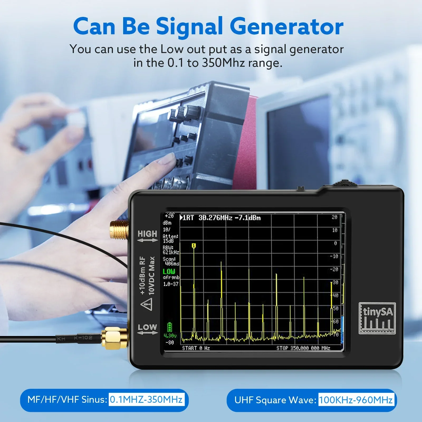 Spektrumembaliil Genggam Yang Dit takomkan TinySA 2.8 &quotTembali 100KHz Hingga 960MHz dengan Versi Pelindung ESD V0.3.1 _ E